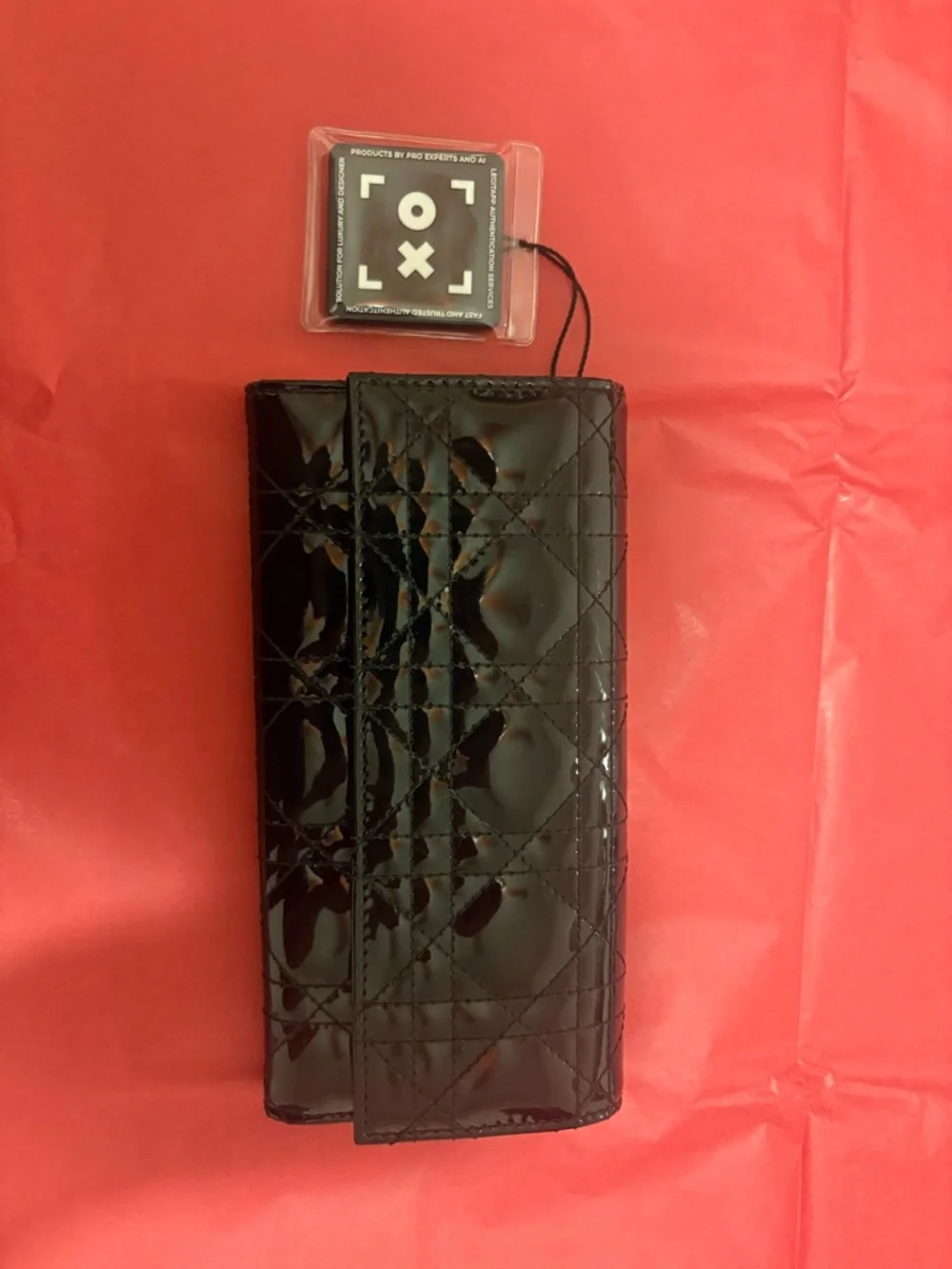 Dior Lady Dior Patent Cannage Long Wallet